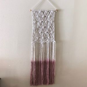 Pink Dip Dye Macrame Wall Hanging